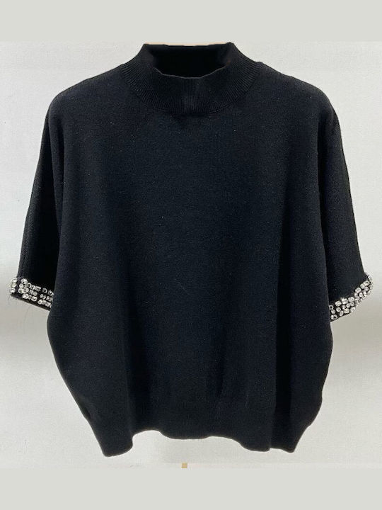 Women's Sweater with 3/4 Sleeve Black