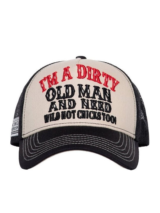 King Kerosin Καπέλο I''m A Dirty Old Man Cap Black&offwhite