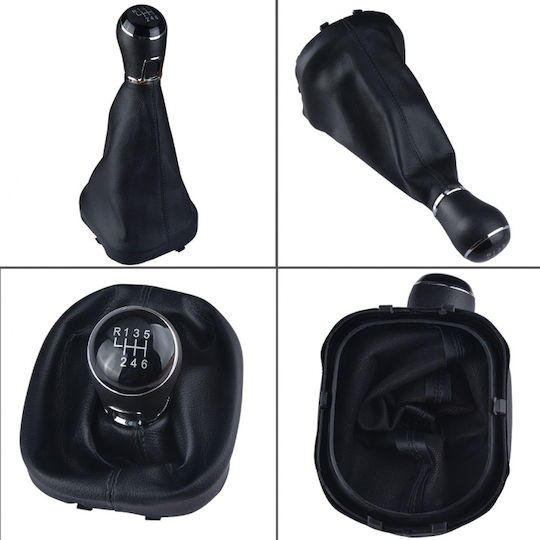 6 Speed Gear Lever Leatherette Boot Vw Caddy Touran Black
