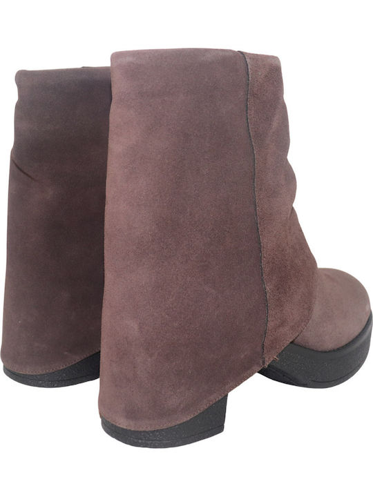 Leder Stiefeletten Damen Braun