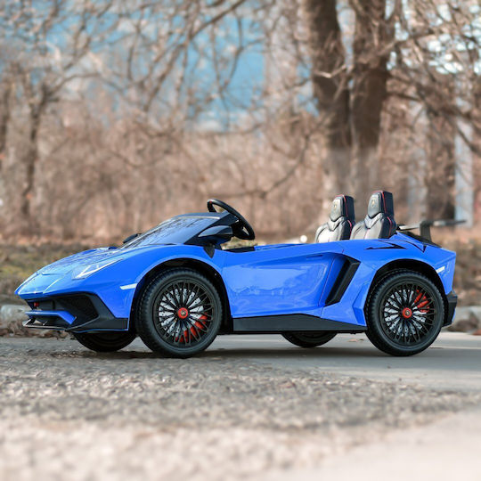Lamborghini Aventador SV Two Seater with Remote Control Licensed 24 Volt Blue for 3+ Years Old