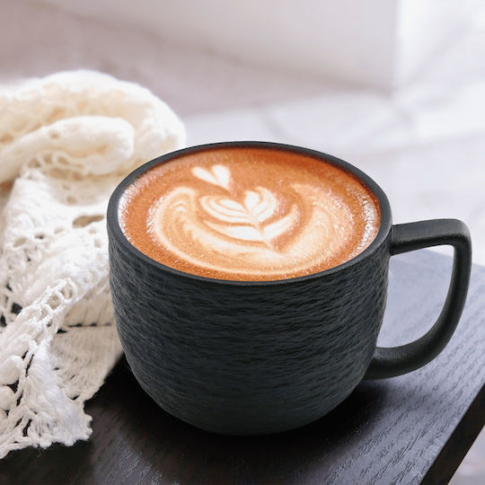 Miamio Set of Cups Coffee Ceramic Black 450ml 4pcs