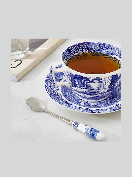 Spode Σετ Φλιτζάνια Καφέ Κεραμικά Μπλε 200ml 8τμχ