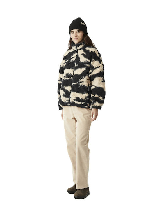 Fleece Jachetă de damă cu Fermoar Shadow Print