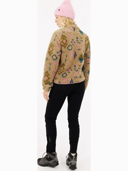 Fleece Γυναικεία Ζακέτα με Φερμουάρ Bamboo Beige