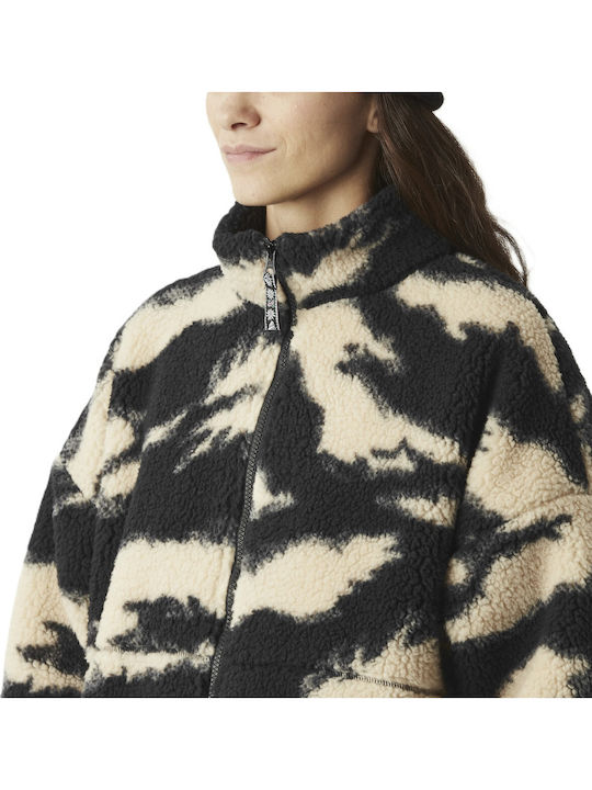 Fleece Jachetă de damă cu Fermoar Shadow Print