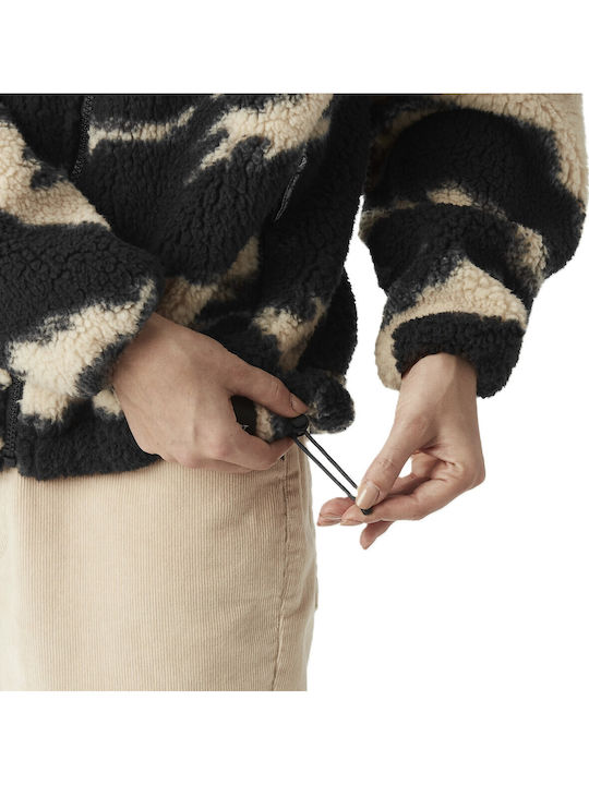 Fleece Jachetă de damă cu Fermoar Shadow Print