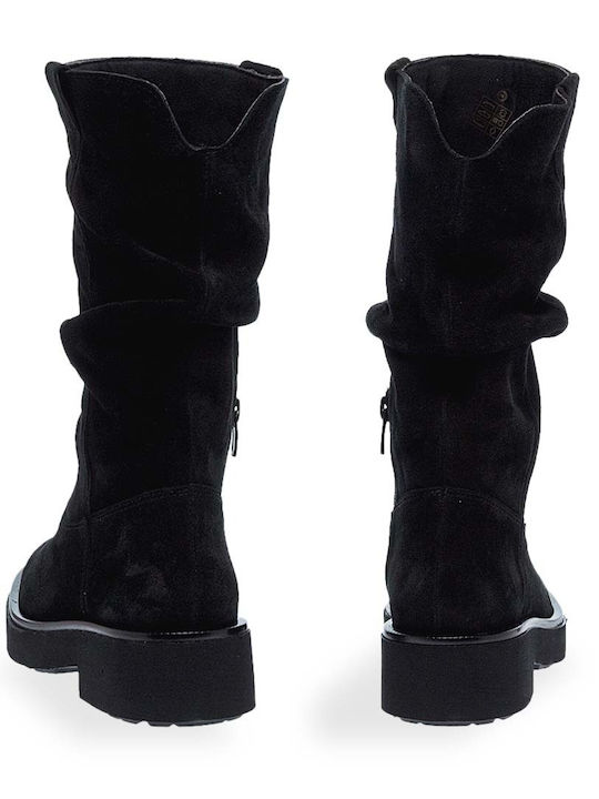 Leder Damenstiefel Schwarz