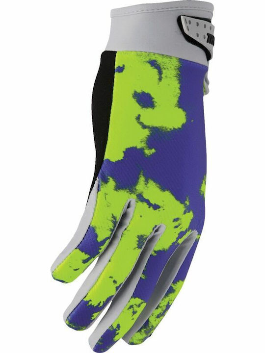 Thor Launchmode Summer Men's Motocross Gloves Purple Yellow Acid