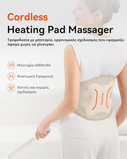iKeepFit Maxwarm 4.0 Gürtel Massage für die Taille, den Rücken & den Körper mit Vibration und Heizfunktion Weiß W15s