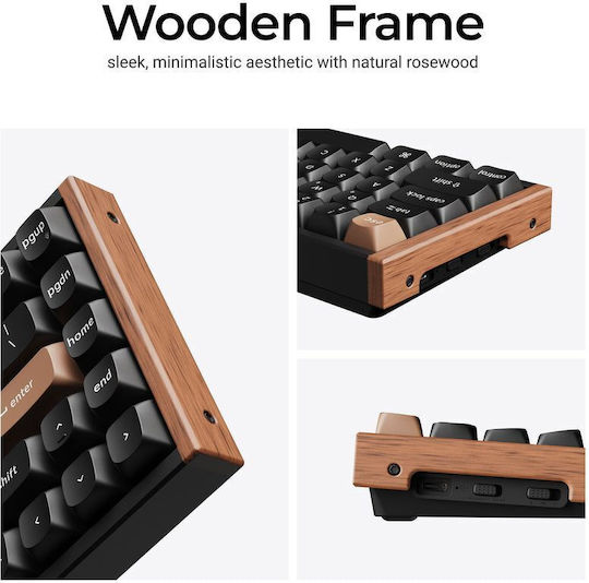 K6 HE Tastatură Gaming Wireless Hall Effect 65% cu Comutatoare Magnetice și Iluminare RGB K6H-F1 (Engleză SUA) Ediție Specială Wood