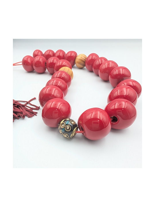Grekas Home Handmade Tabletop Lucky Charm Home Red Ceramic 60cm 1pcs