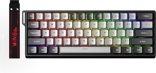 Aula WIN60HE Pro Ηall Effect Gaming Πληκτρολόγιο 60% με RGB φωτισμό (Αγγλικό US) Γκρι