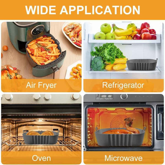 Square Silicone Cooking Form Air Fryer 16cm Purple