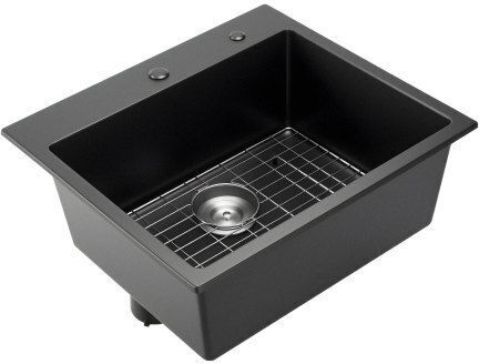 Vevor Drop-In Küchenspüle aus Flüssigem Granit 63,5x55,9cm Grau