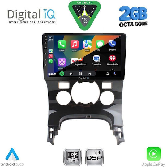 Digital IQ Car Audio System for Peugeot 3008 2008-2016 with Clima (Bluetooth/USB/WiFi/GPS/Apple-Carplay/Android-Auto) with Touch Screen 9"