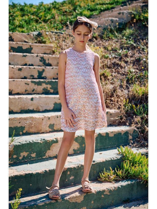 Rochie pentru Copii Fără mâneci cu Paiete Pink