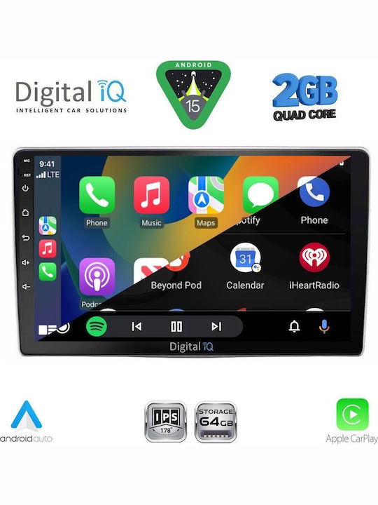 Digital IQ Car Audio System for Alfa Romeo Mito 2008-2018 (Bluetooth/USB/WiFi/GPS/Apple-Carplay/Android-Auto) with Touch Screen 9"