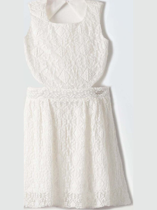 Children's Dress Sleeveless Lace White