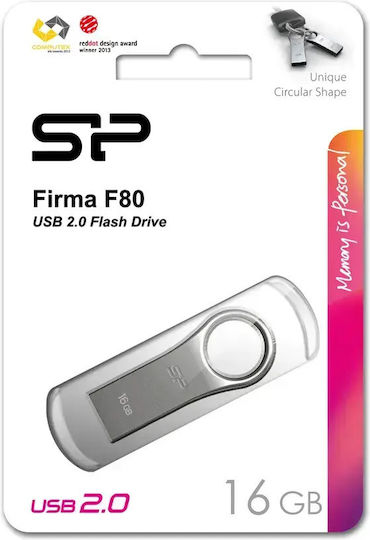 Silicon Power Firma F80 16GB USB 2.0 Stick Ασημί