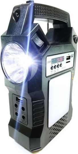 Ηλιακό Σύστημα Φωτισμού 3 Led Λάμπες Ραδιόφωνο Mp3 Bt Ηλιακό Πάνελ Gd-8060