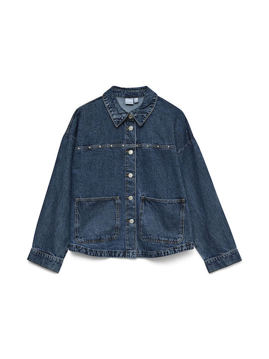Lang Damen Jeansjacke Blue