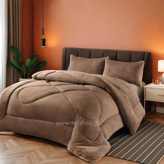 Alpha-Market Комбинирано одеяло Куинсайз 220x240бр Кафяв 330 г/м²Gsm