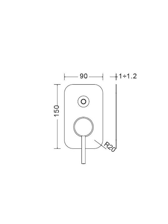 La Torre Built-in Faucet Mixer for Shower 2 Exits Silver
