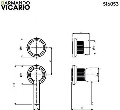 Armando Vicario Built-in Faucet Mixer for Shower 3 Exits Black