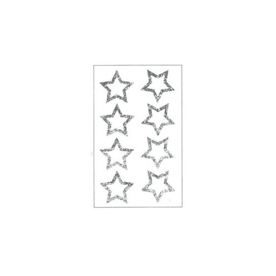Bsb Christmas Stickers Silver Glitter Stars