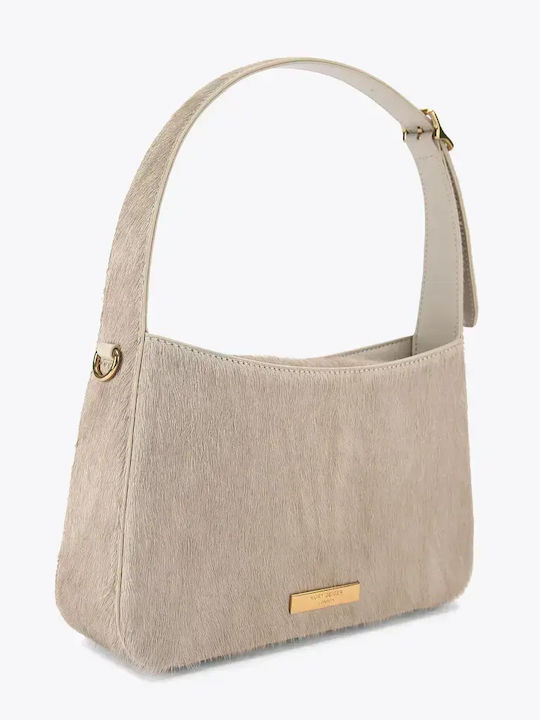 Leather Women's Bag Shoulder Beige