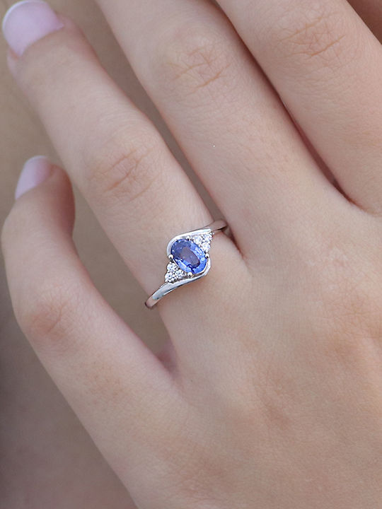 Damen Ring mit Diamant aus Weißgold 18K
