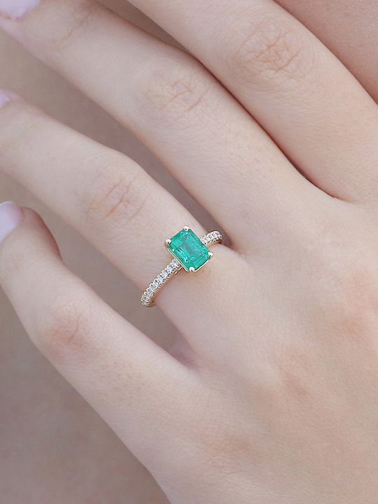 Дамски Пръстен с Диамант от Злато 18K
