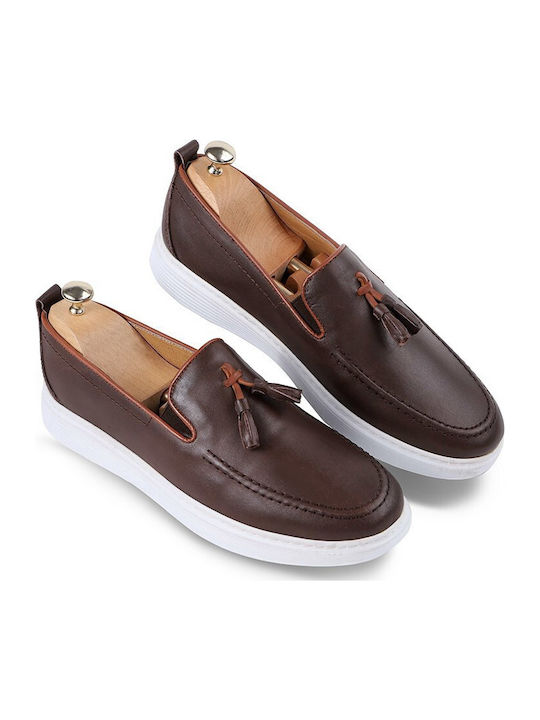 Leder Herren Mokassins in Braun Farbe