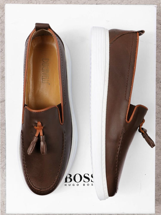 Leder Herren Mokassins in Braun Farbe