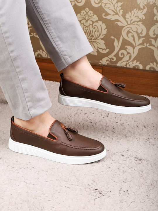 Leder Herren Mokassins in Braun Farbe