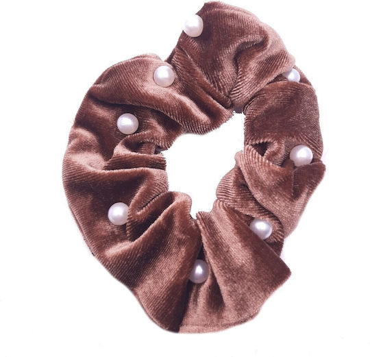 Scrunchie Catifea Perle Violet Deschis