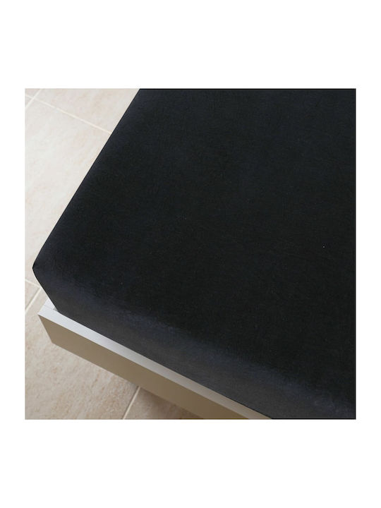 vidaXL Sheet Set with 1 Pillowcase for Single Bed with Elastic 90x200cm. Black 2pcs