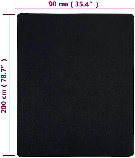 vidaXL Bettwäsche-Set mit 1 Kissenbezug für Einzelbett mit Gummiband 90x200cm. Black 2Stück