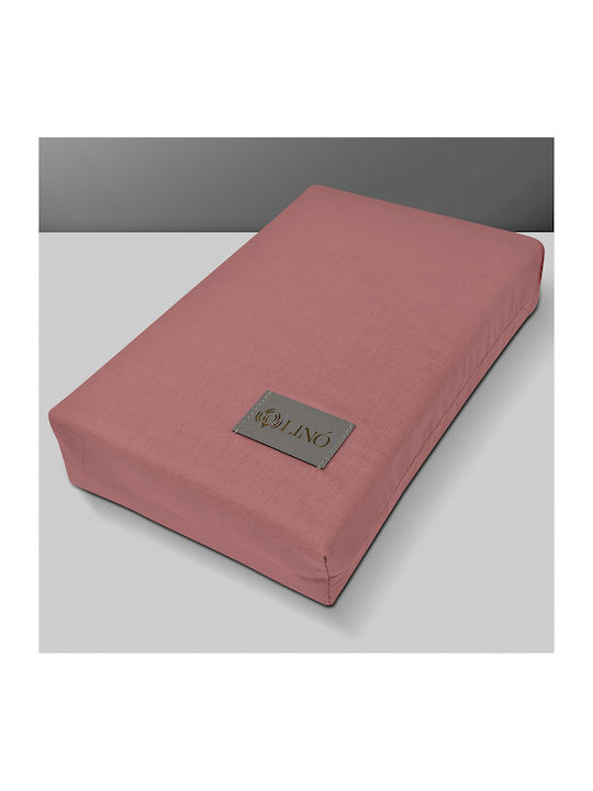 Lino Home Sheet Sets Queen with Elastic 160x200+32cm. Moderna Coral 4pcs