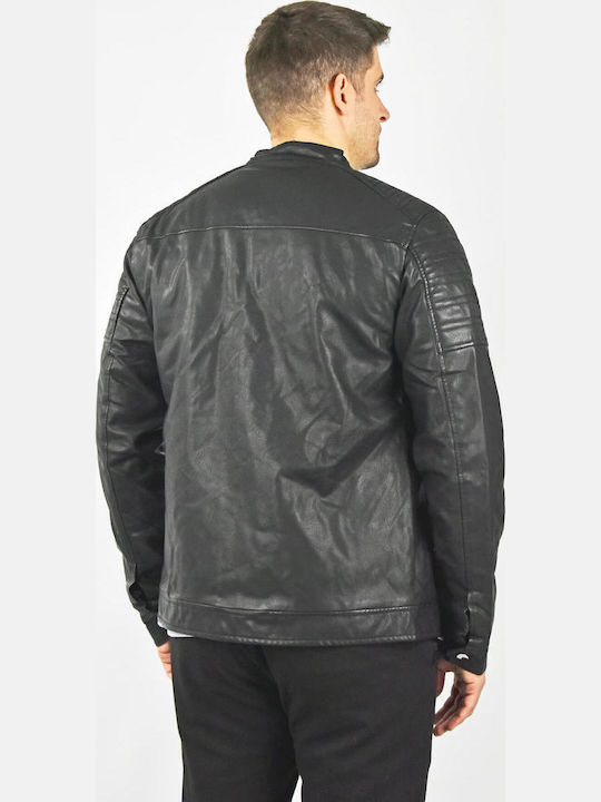 Synthetic Leather Black Jacket