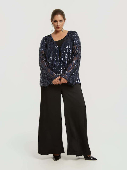 Long Women's Cardigan Blue