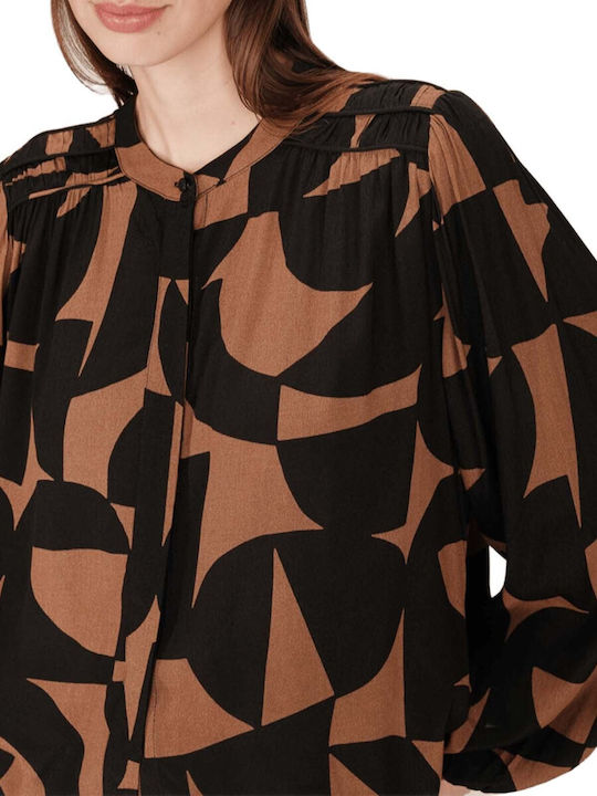 Langärmelig Damen Hemd Brown