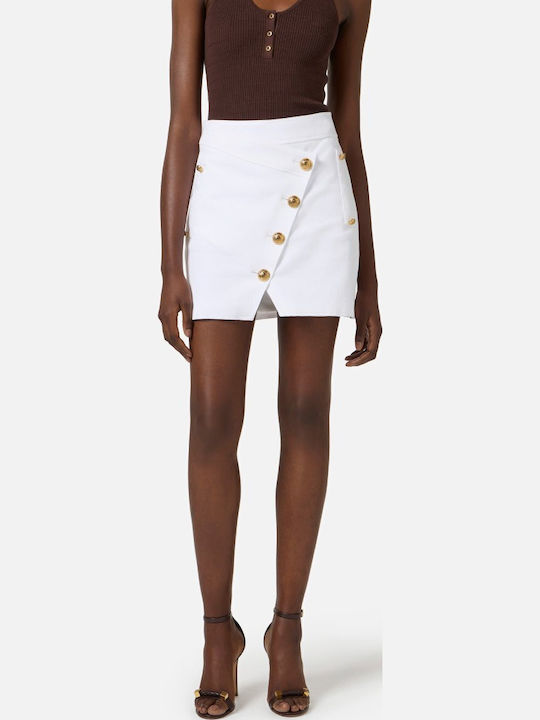 Satin Mini Skirt White
