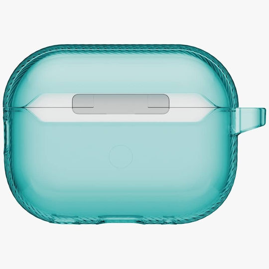 Uniq Glase Case Silicone with Hook in Turquoise color for Apple AirPods Pro 3