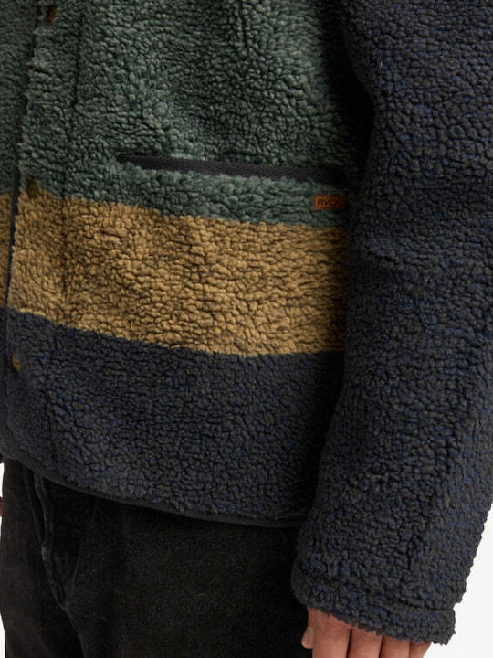 Men's Fleece Cardigan Moody Blue