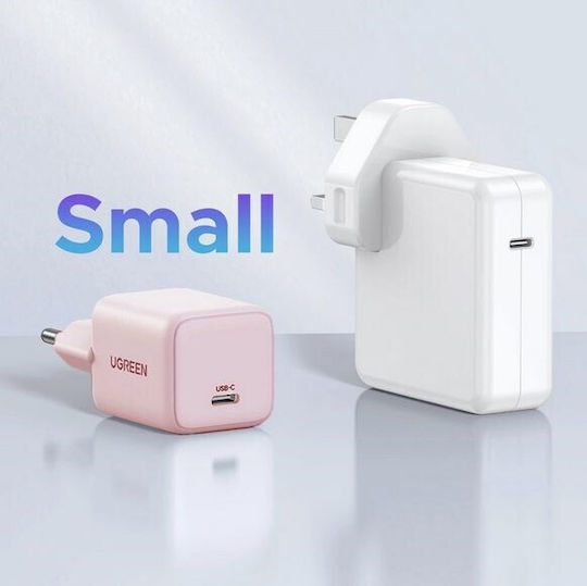 Ugreen Încărcător Fără Cablu GaN cu Port USB-C 20W Livrarea energiei Roz (X512)