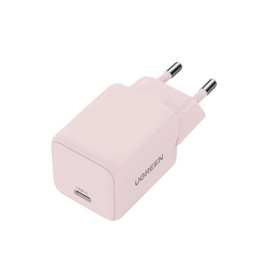 Ugreen Încărcător Fără Cablu GaN cu Port USB-C 20W Livrarea energiei Roz (X512)