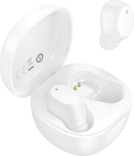 Borofone BW97 In-ear Bluetooth Handsfree Earphones with Sweat Resistance and Charging Case White