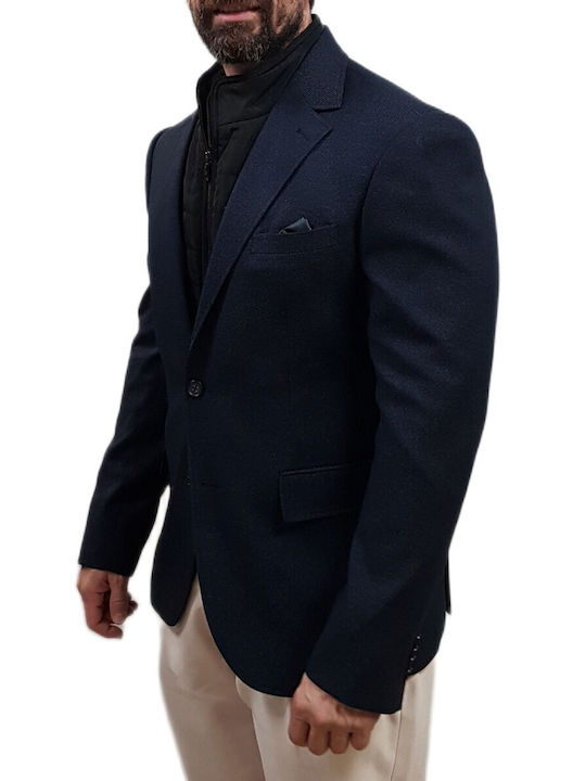 Sacou bărbați cu croială strâmtă Blue, Indigo